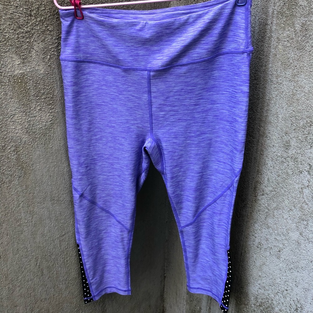 Purple w/Black & White dots Athletic leggings